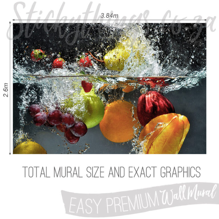 Size and Exact Graphics Of Refreshing Fruit Wall Mural