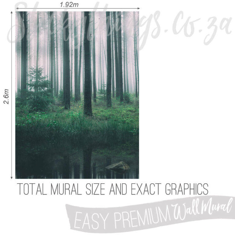 Size and Exact Graphics Of Green Trees Wall Mural