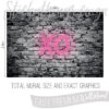 Size And Exact Graphics of Neon Pink XO On A Brick Wall Mural