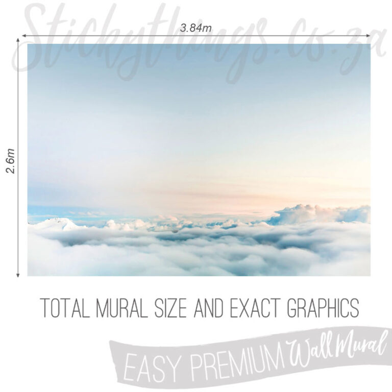 Size and Exact Graphics of Over the Clouds Wall Mural