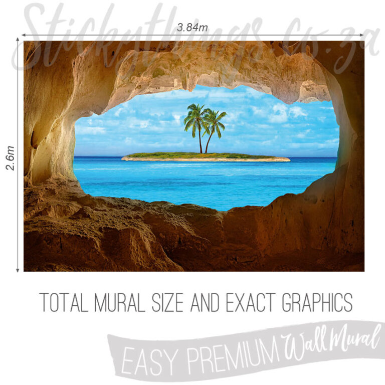 Size and Exact Graphics of Paradise Wall Mural