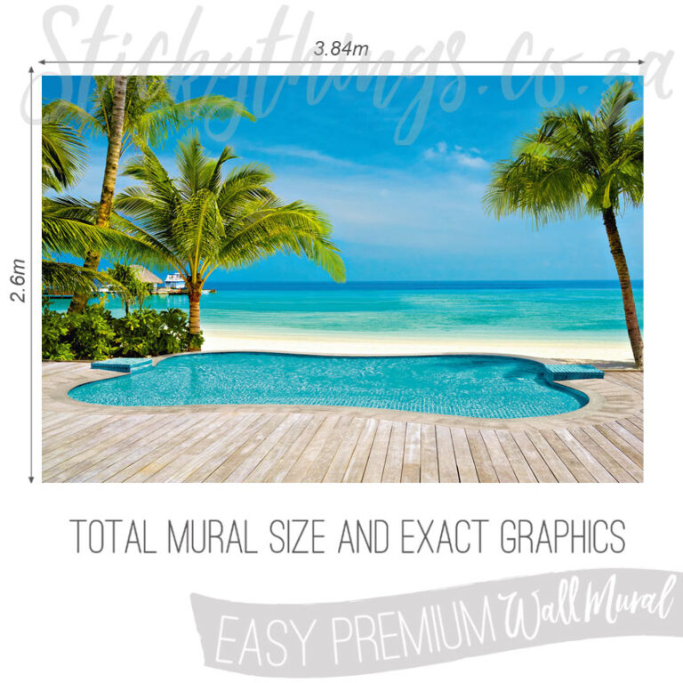 Size and Exact Graphics of Pool Wall Mural