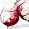 A close up of Red And White Wine Glasses Wall Art