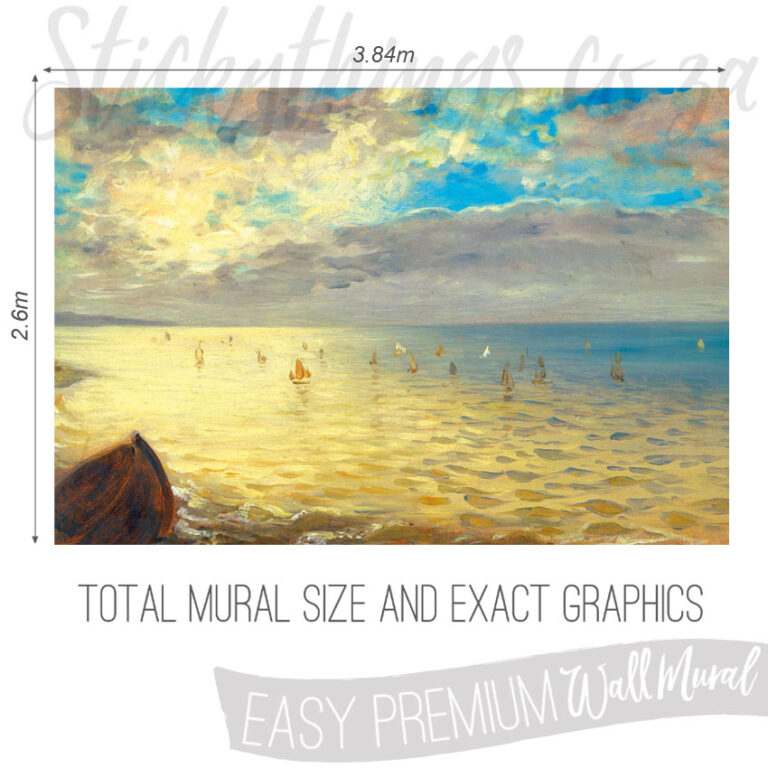 Size and Exact Graphics of Sea Top View Wall Art Mural