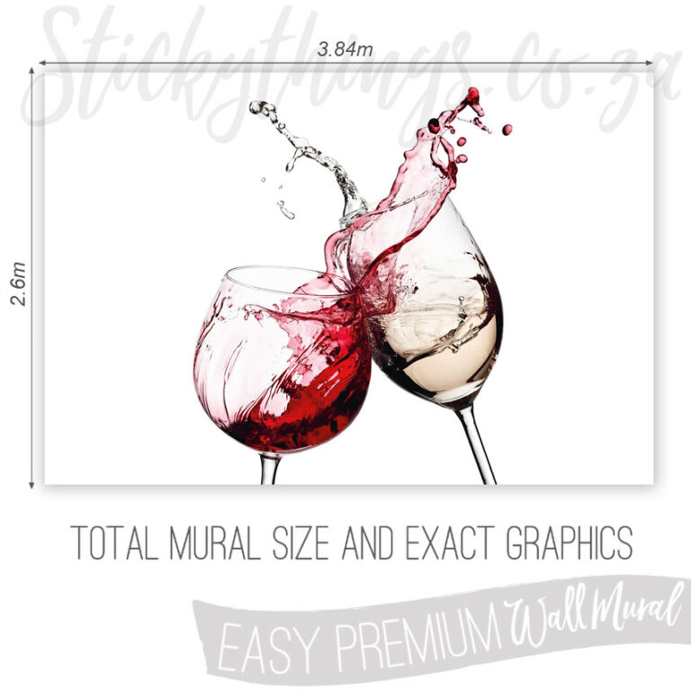 Size And Exact Graphics of Wine Glasses Wall Mural