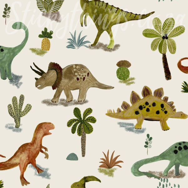 Dinosaur & Friends Wallpaper on a wall