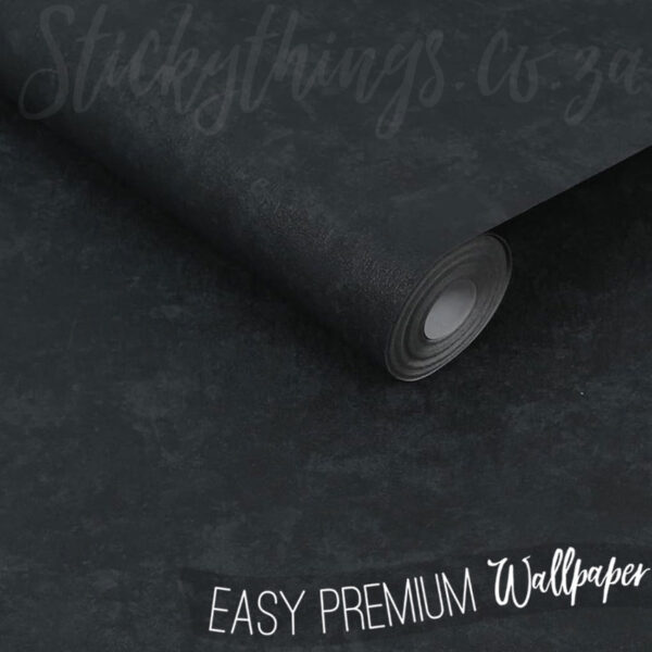 Roll of Distressed Black Concrete Wallpaper