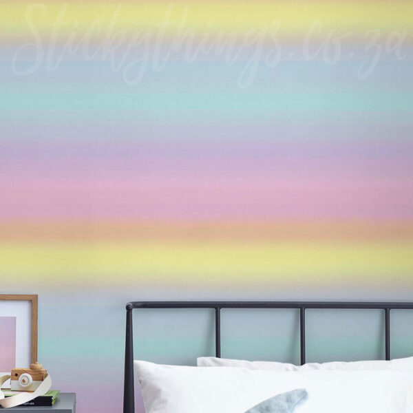 Ombre Rainbow Wallpaper on a wall