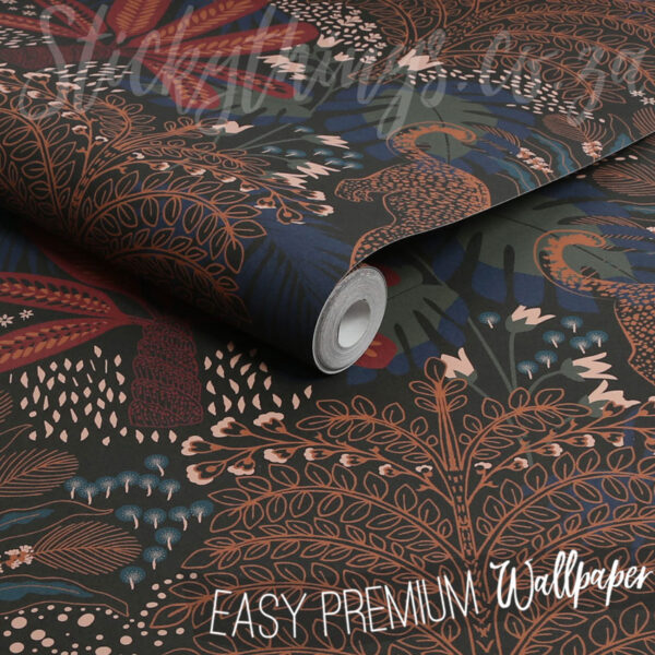 Roll of Floral and Leafy Wallpaper