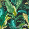 Handpainted Green Tropical Wallpaper close up