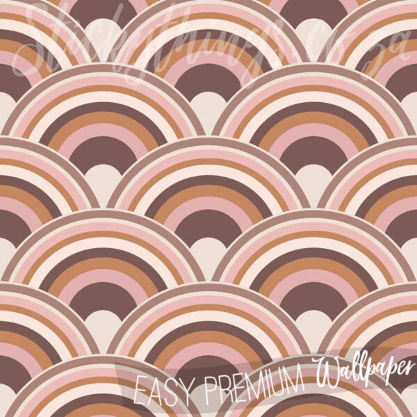 A close up of Curvy Brown and Pink Wallpaper