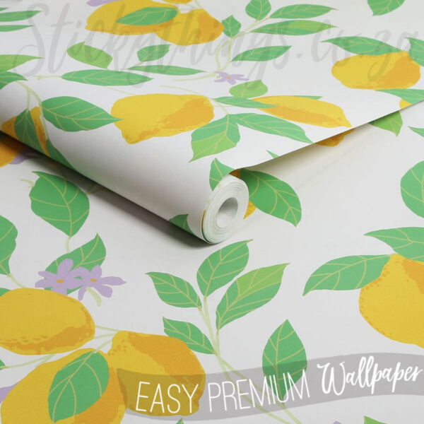 Roll of Blooming Lemon Branches Wallpaper