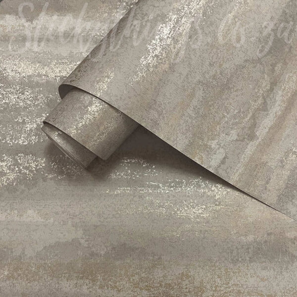 Roll of Metallic Warm Grey Wallpaper