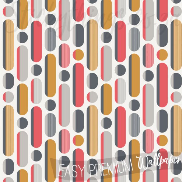 A close up of Mustard Grey and Red Geo Wallpaper