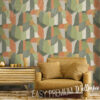 Abstract Geometric Art Wallpaper on a wall