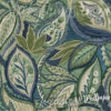 A close up of Amaira Blue Green Leafy Wallpaper