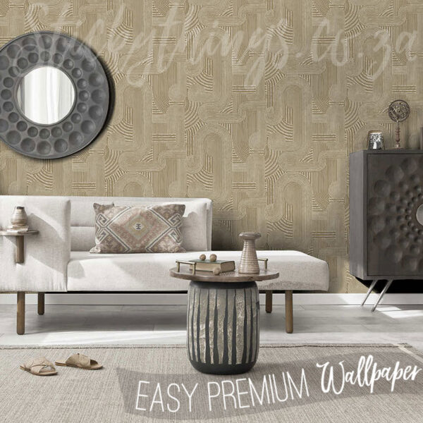 Intertwined Shimmering Neutral Bohemian Wallpaper on a wall