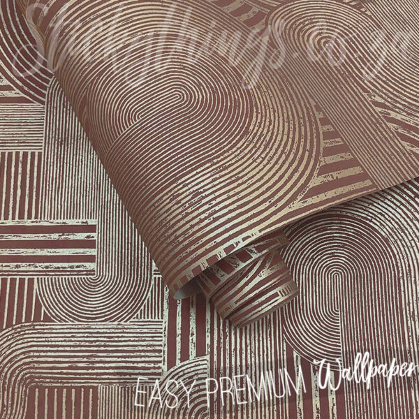 Roll of Intertwined Shimmering Red Bohemian Wallpaper