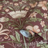 A roll of Maroon Floral Foliage Wallpaper