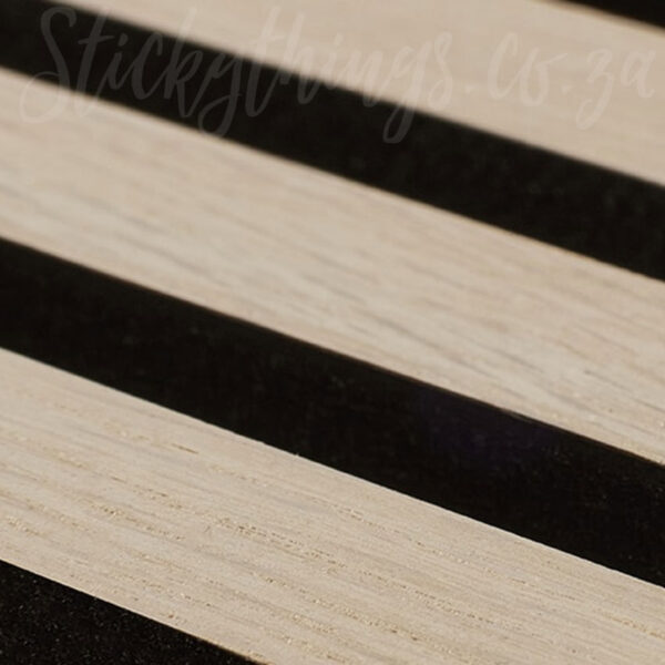 Close up detail in the uncoated natural wood acounstic panels.