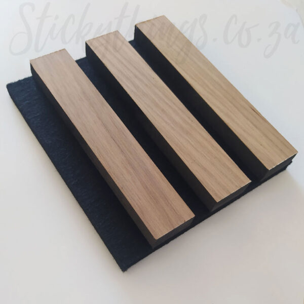 Side angle Product Shot of the Raw Oak Acoustic Slat Panel Sample